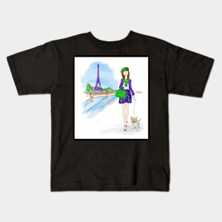 Walking in Paris Kids T-Shirt